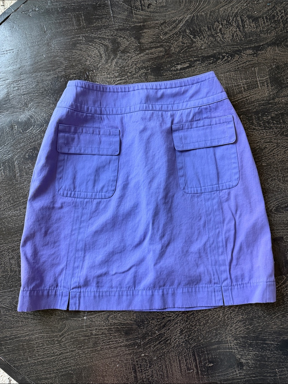 Louis Feraud Lavender Mini Skirt with Front Patch Pockets